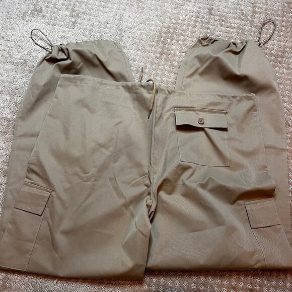 Cargo Pants Women Parachute Baggy Low Waist Zipper Y2K Pants SZ L Grunge Loose - Picture 5 of 11
